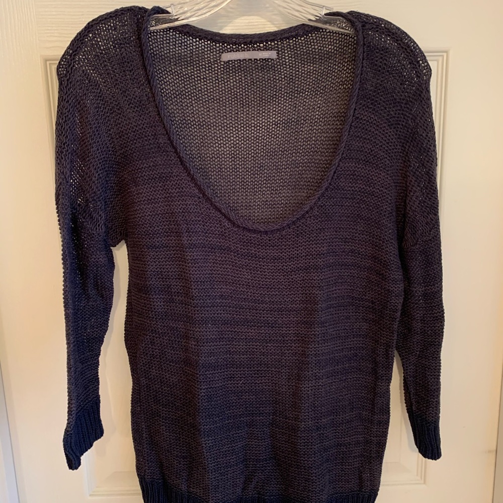 Black/charcoal loose knit scoop sweater